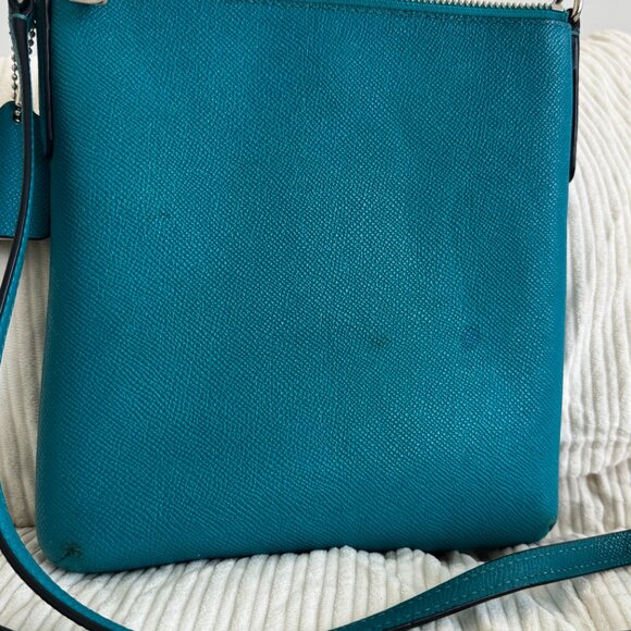 Coach Azur Cross Body Leather Top Zipper Crossbody Bag - Picture 6 of 7